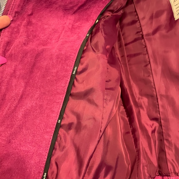 Soia & Kyo Size Small Magenta Suede Moto Jacket - Picture 5 of 8